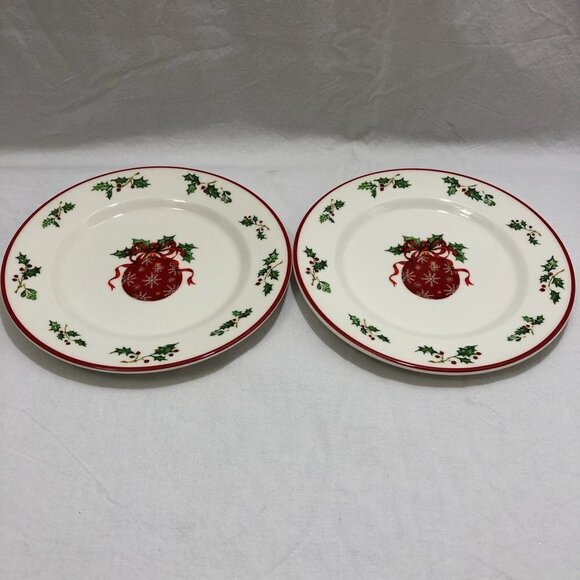 Christopher Radko Traditions Holiday Celebrations Appetizer or Salad Plate Set - Picture 2 of 5